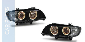 Paire de phares Angel Eyes look Pack M Performance  + ampoules Philips pour BMW X5 E53 1999 - 2003