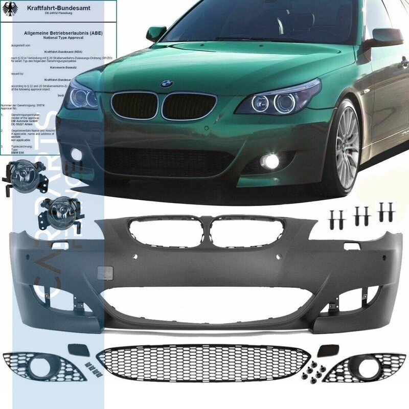 Pare-chocs avant pour BMW Série 5 E60 E61 2007-2010 Look Pack M M5 + Antibrouillards