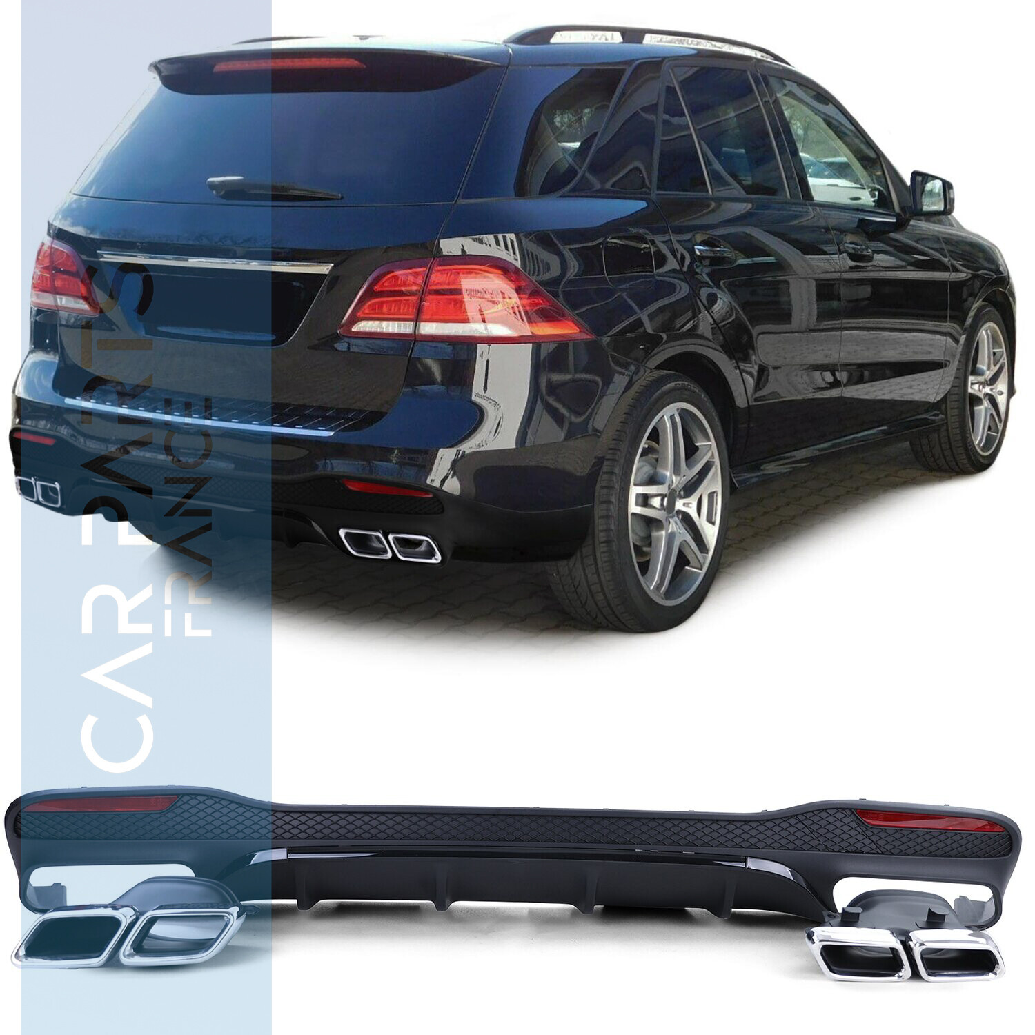 Diffuseur de pare- choc arrière Look AMG pour Mercedes GLE W166 2015 - 2018