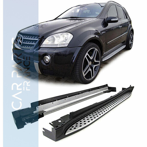 Marche Pied en Aluminium Brossé pour Mercedes ML W164 2005 - 2011
