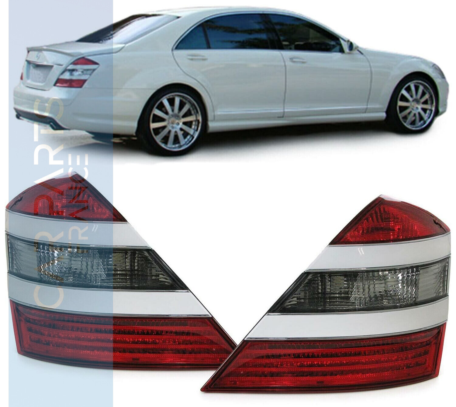 Paire de feux arrière blanc rouge pour Mercedes Classe S W221 2005-2009