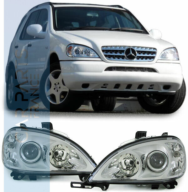 Paire de phares avant pour Mercedes ML W163 1998 - 2001