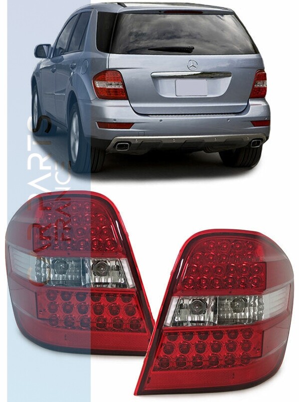 Paire de feux arrière à LED rouge clair pour Mercedes ML W164 2005 - 2008