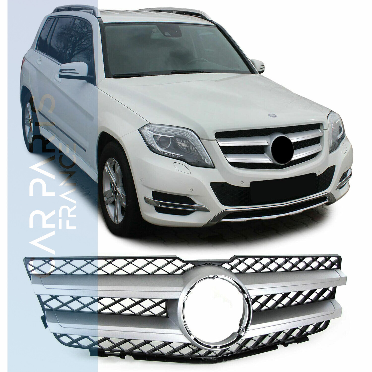 Calandre / Grille Sport Look Noir Argent pour Mercedes GLK X204 2008 - 2012