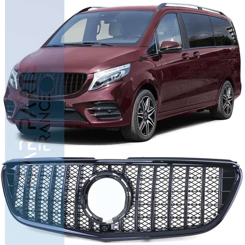 Calandre Panamericana noire brillante pour Mercedes Classe V Vito W447 W448 à partir de 2019