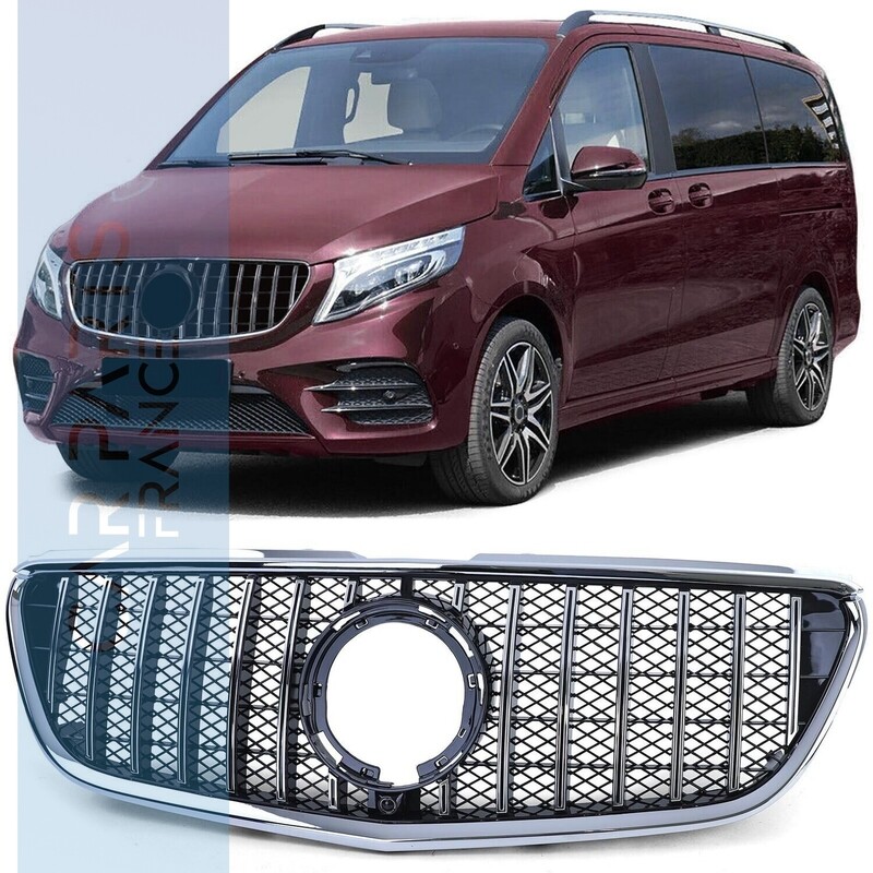 Calandre Panamericana noire et chromée pour Mercedes Classe V Vito W447 W448 à partir de 2019