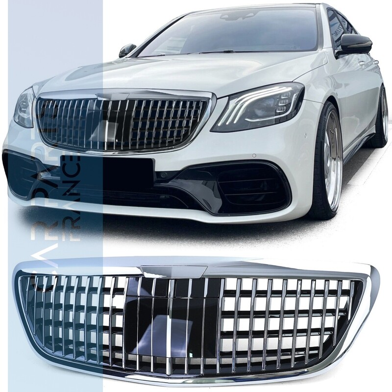 Calandre sport Maybach chrome pour Mercedes classe S W222 avec Night Vision 2013-2020