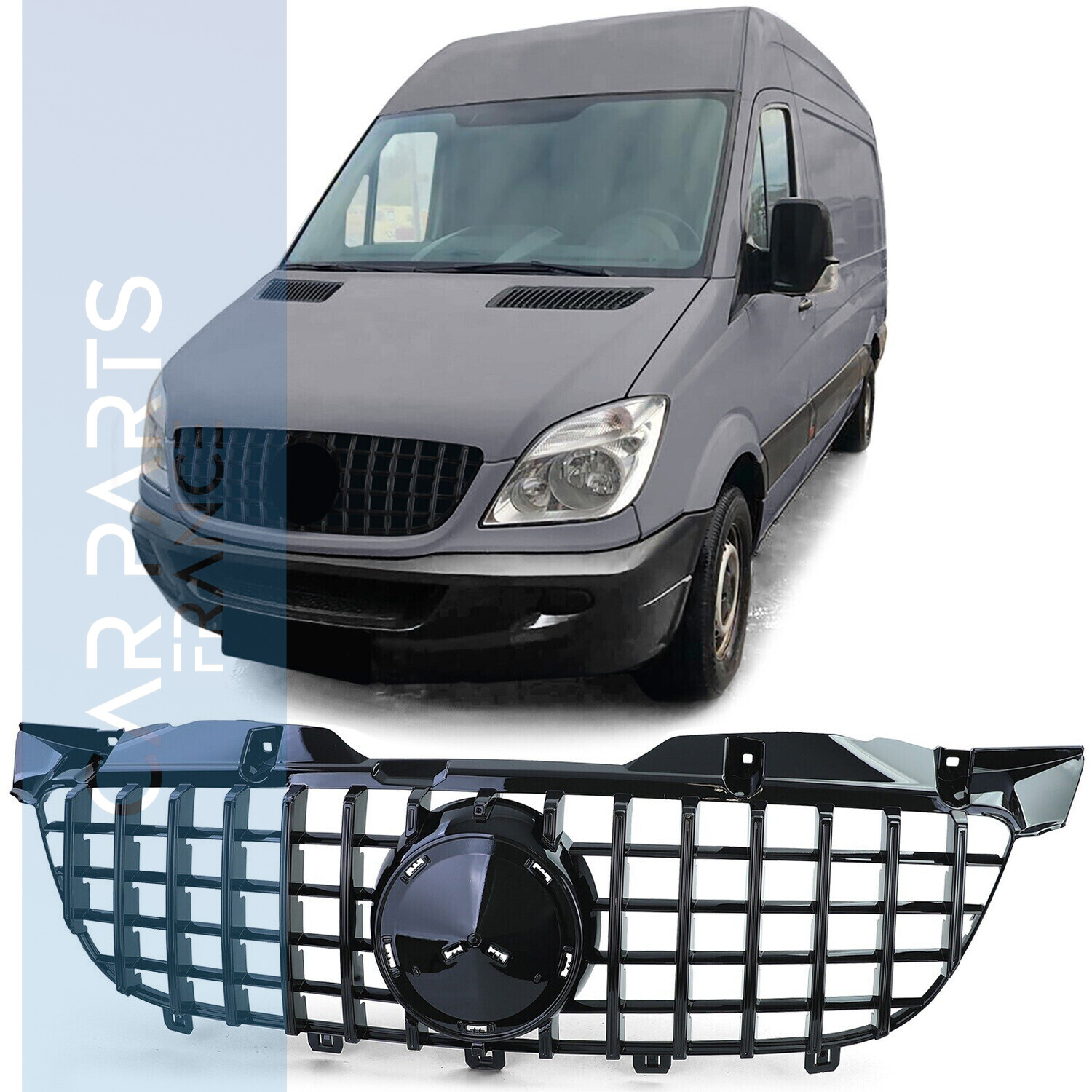 Calandre Panamericana noir brillant pour Mercedes Sprinter W906 pré-lifting 2006-2013
