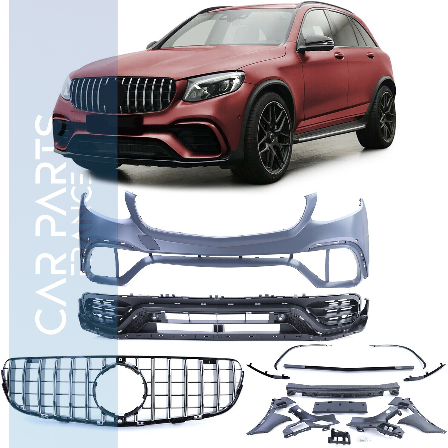 Pare-choc avant sport avec calandre pour Mercedes GLC SUV X253 15-19