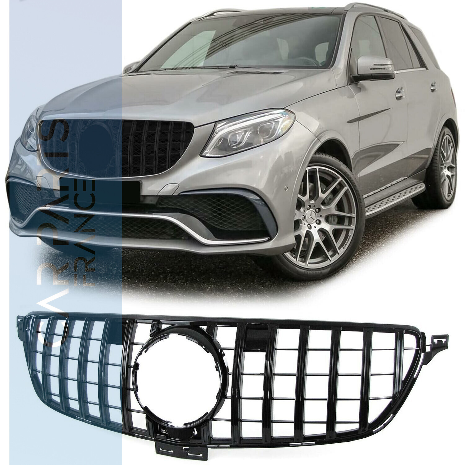 Calandre / Grille​ Sport Look Noir Brillant pour Mercedes GLE ML W166 à partir de 2015