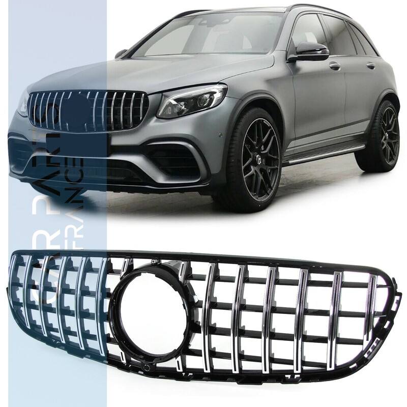 Calandre / Grille​ Sport Look Noir Chromé pour Mercedes GLC X253 C253 2015 - 2019