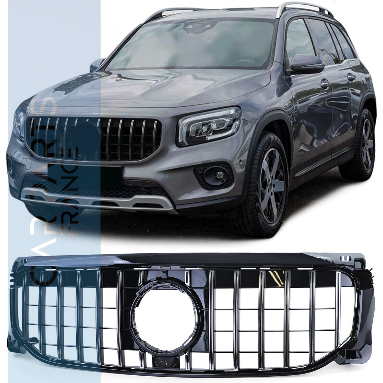 Calandre / Grille​ Panamericana pour Mercedes GLB X247 sans pack AMG à partir de 2019