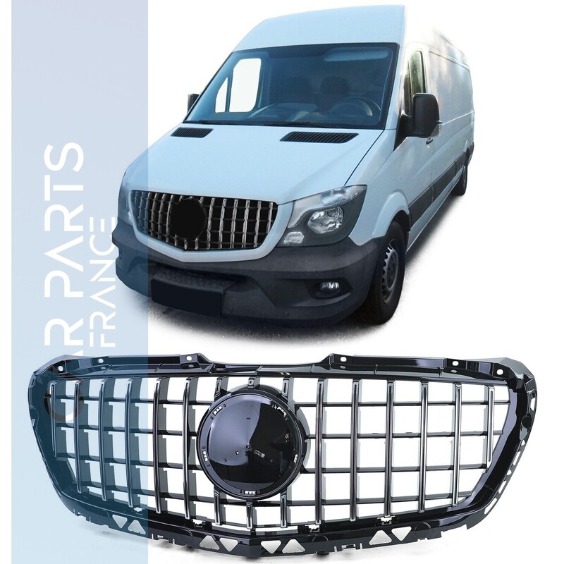 Calandre Panamericana noir brillant et chrome pour Mercedes Sprinter W906 Facelift 2013-2018