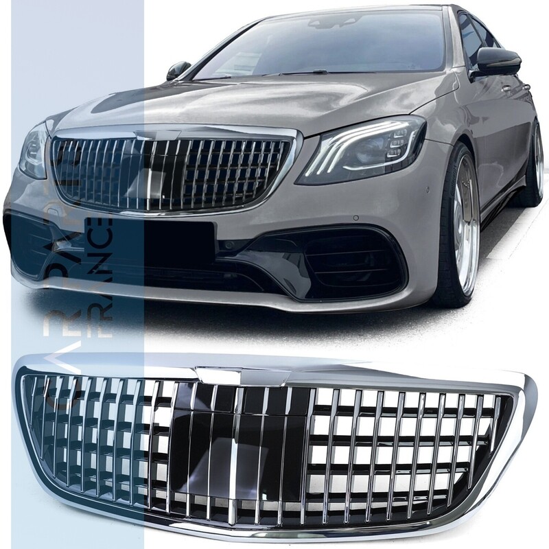 Calandre sport Maybach chrome pour Mercedes classe S W222 sans Night Vision 2013-2020