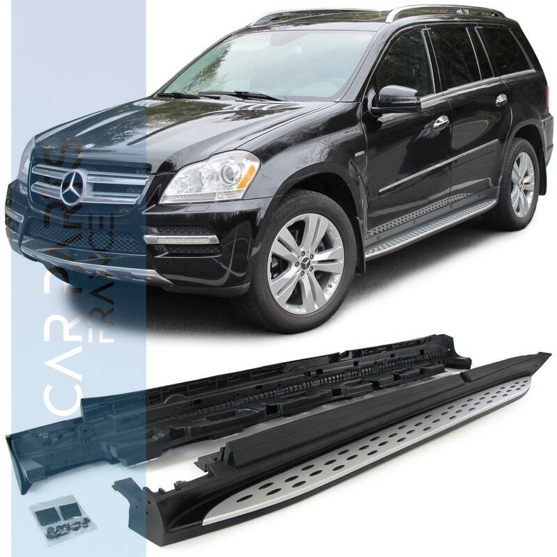 Marchepieds en Aluminium Brossé pour Mercedes GL X166 à partir de 2012