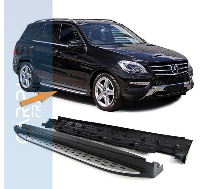 Marchepieds en Aluminium Brossé pour Mercedes ML W166 à partir de 2011