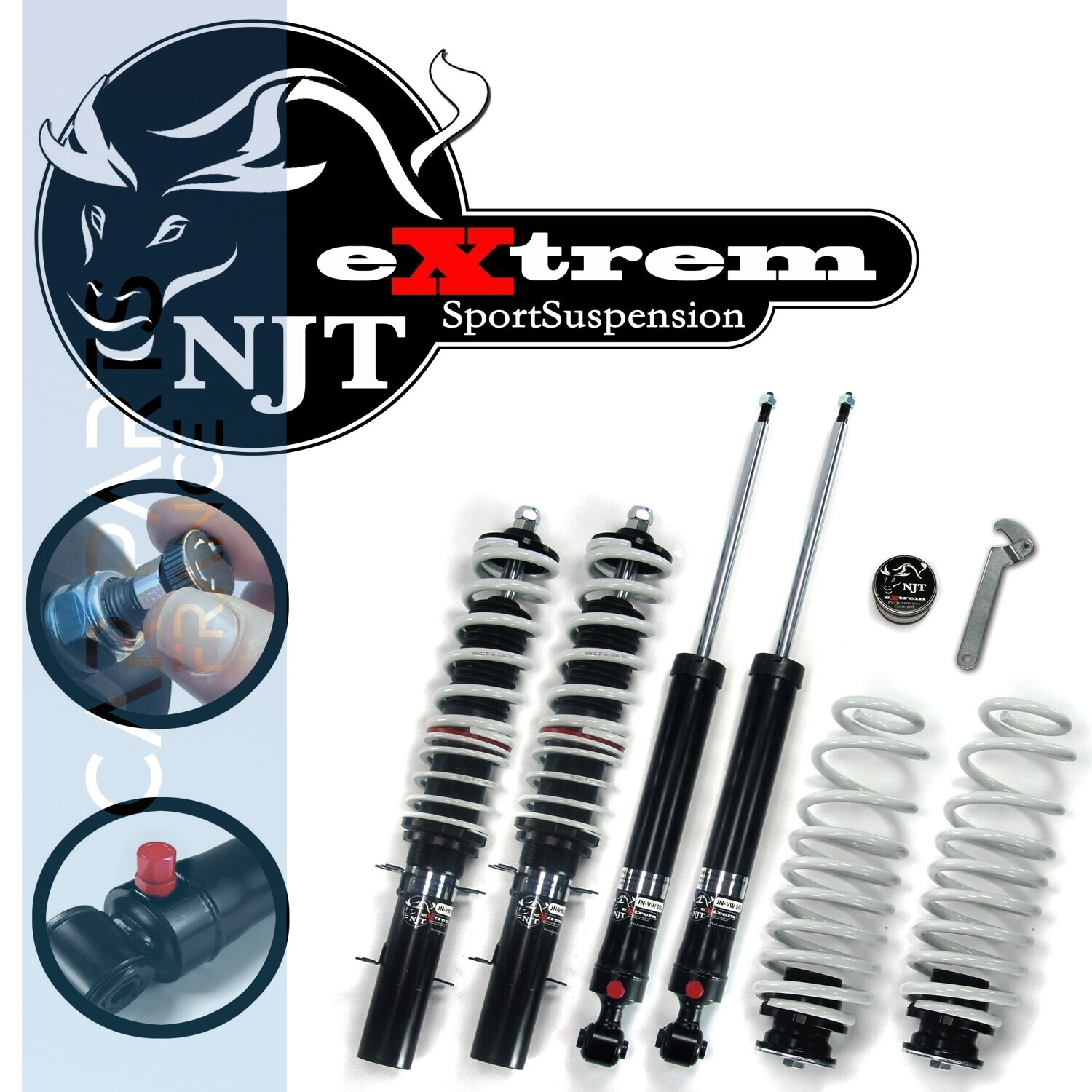 Combinés filetés / Coilovers NJT eXtrem pour Volkswagen Golf 4 + Bora 1997 - 2006