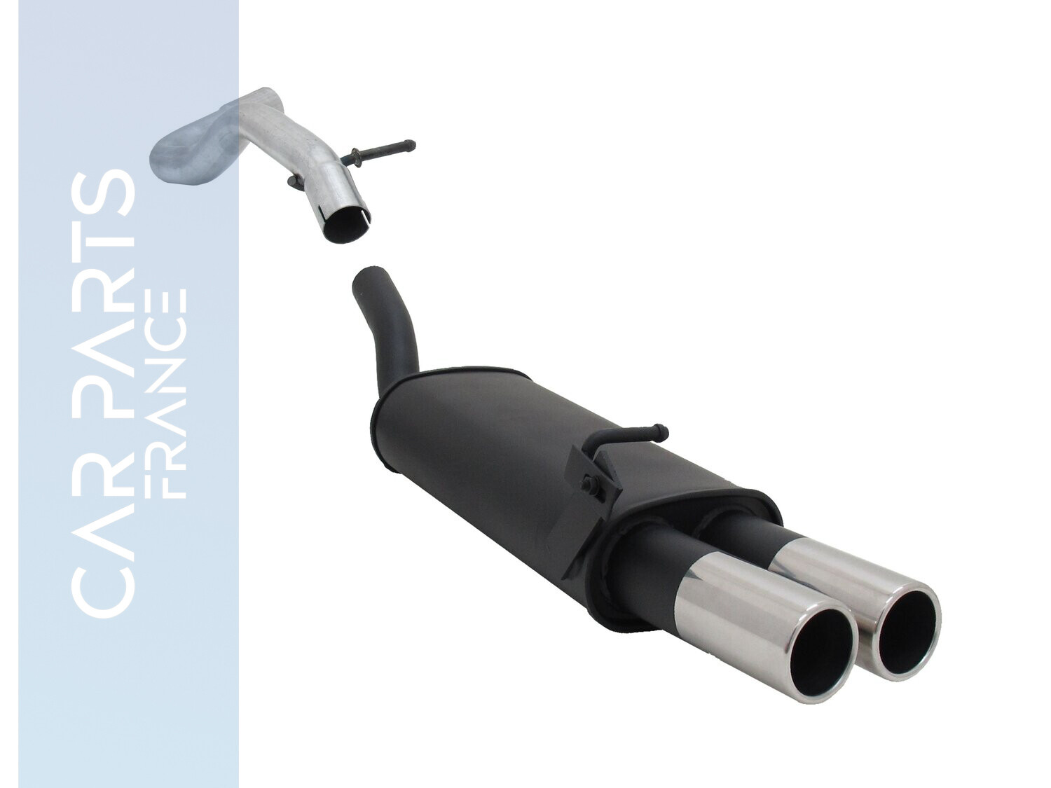 Silencieux / Pot d'échappement en acier 2x76mm pour Volkswagen New Beetle + Audi A3 + Seat Leon