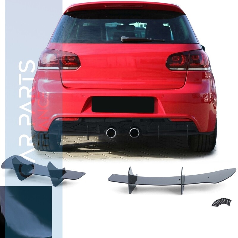 Diffuseur arrière sport noir brillant pour VW Golf 6 R20 2008-2013