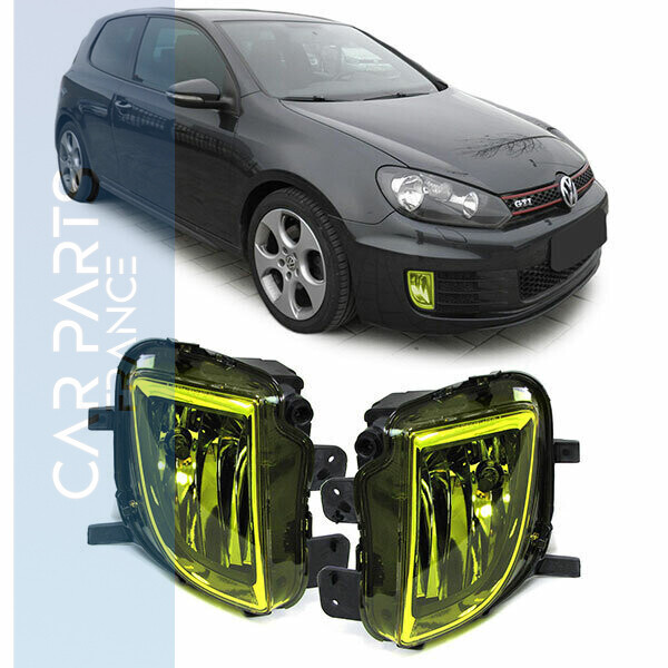Paire de feux antibrouillard jaune pour Volkswagen Golf VI 6 GTI GTD