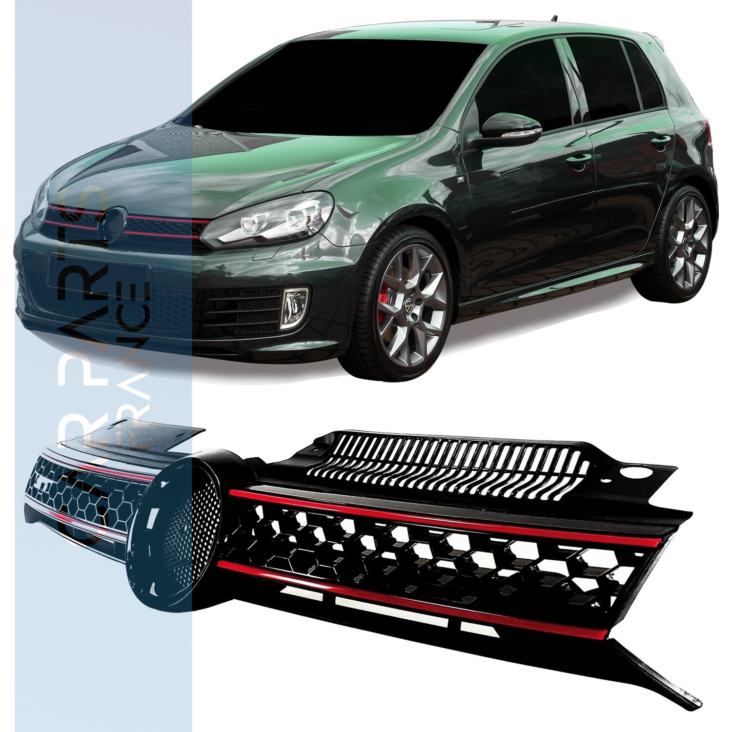 Calandre / Grille en nid d'abeille Sport Look pour Volkswagen Golf 6 2008 - 2012