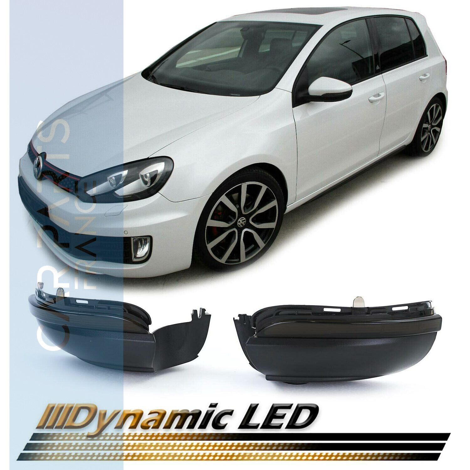 Paire de clignotants de rétroviseur dynamique à LED pour Volkswagen Golf 6 2008 - 2012 Touran 2010 - 2015