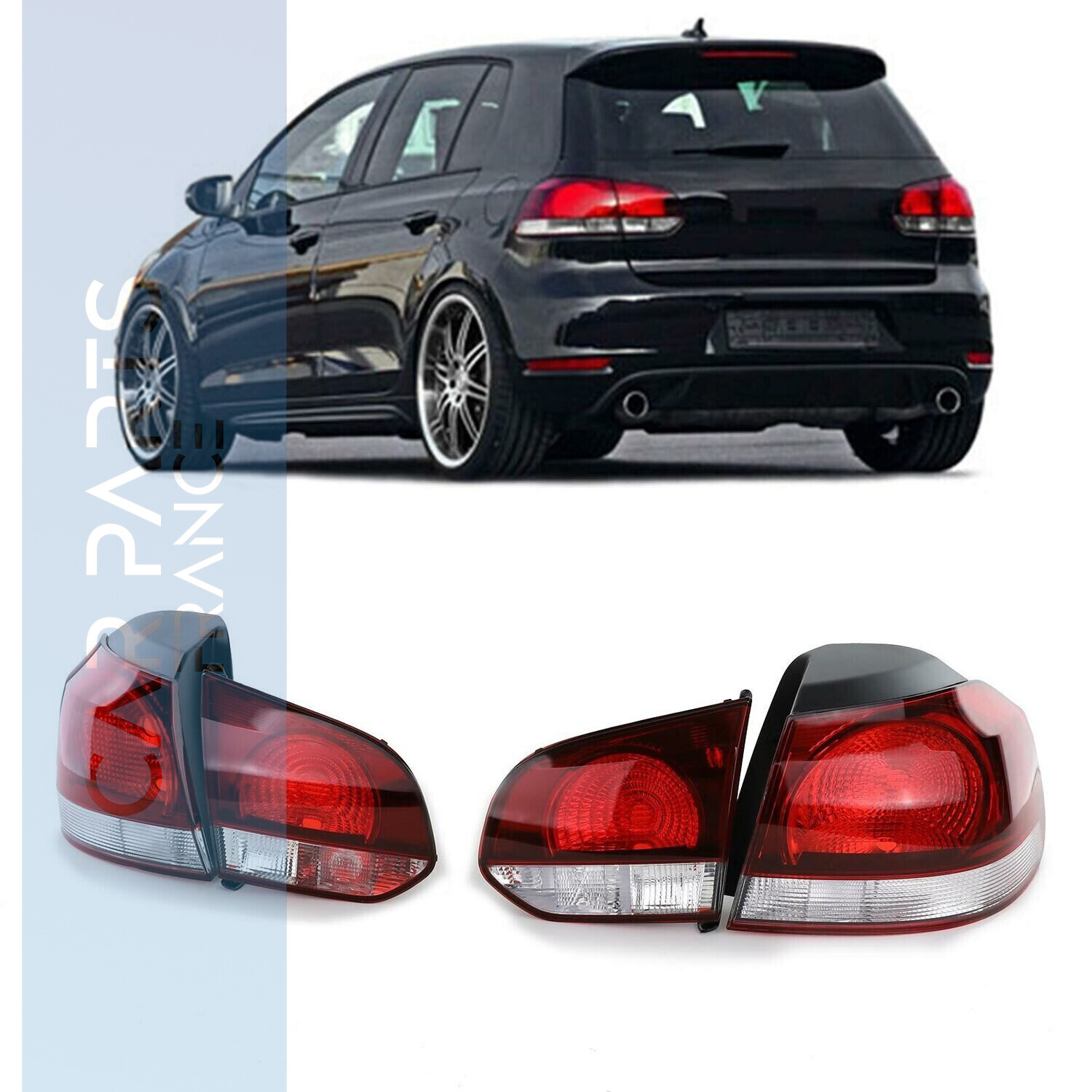 Paire de feux arrière Sport Look fumé pour Volkswagen Golf 6 berline 5K1 AJ5 à partir de 2008