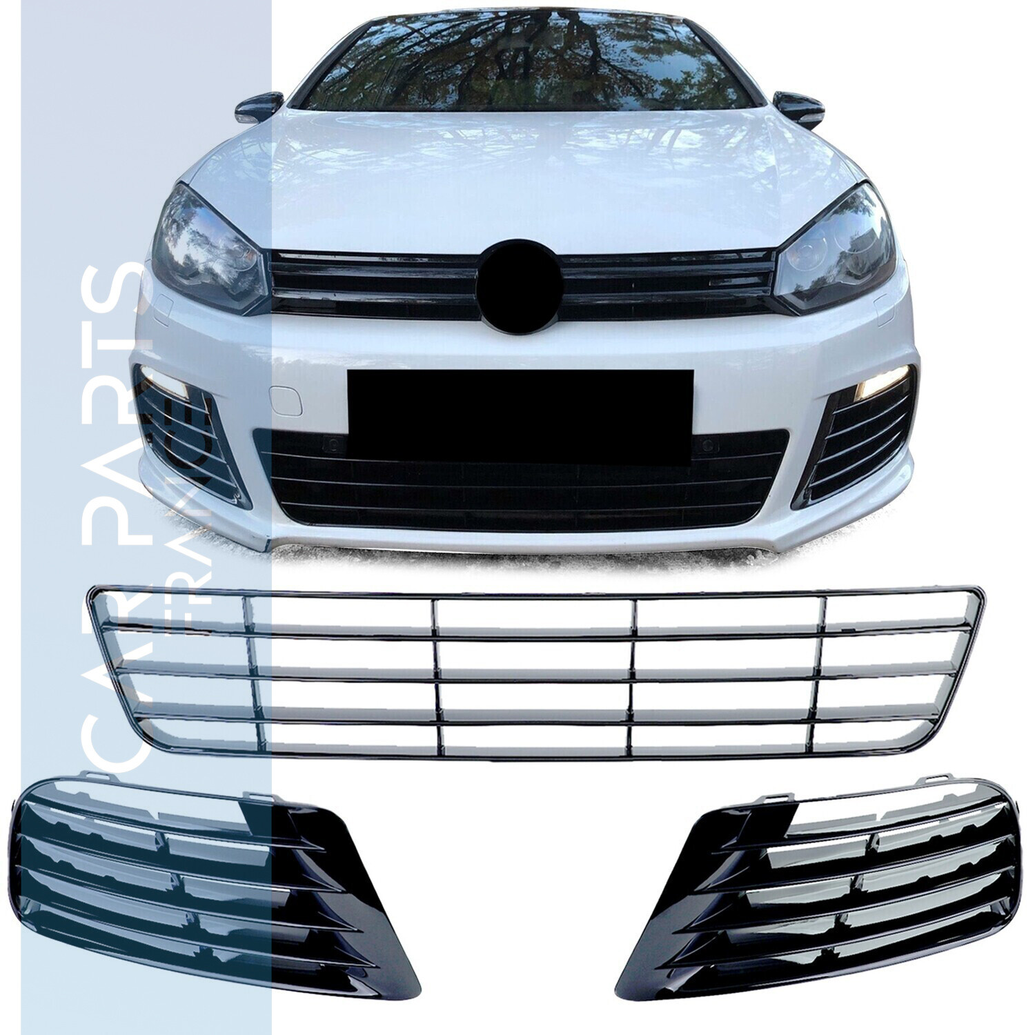 Jeu de grilles de pare-chocs pour Golf 6 2009-2012 Pare-chocs R20