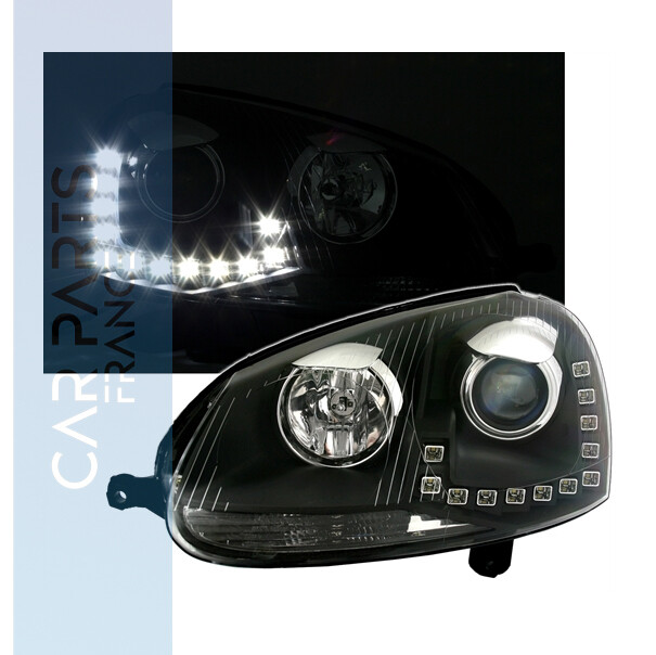 Paire de phares Devil Eyes à LED avant pour Volkswagen Golf 5 2003 - 2008