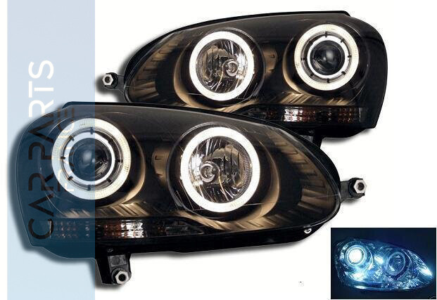 Paire de phares Angel Eyes avant pour Volkswagen Golf 5 2003 - 2008