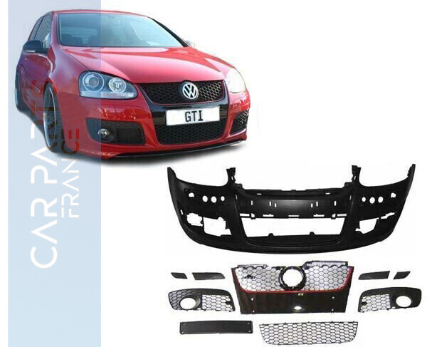 Pare -choc avant plus grilles nid d'abeille Look GTI pour VW Golf 5