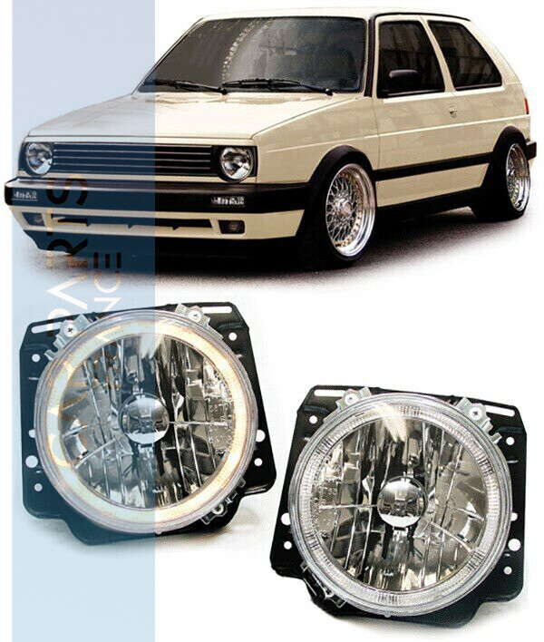 Paire de phares Angel Eyes avant pour Volkswagen Golf 2 1983 - 1991