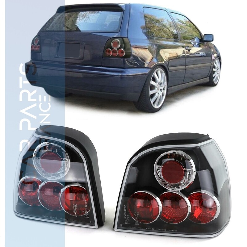 Paire de feux arrière en verre noir pour Volkswagen Golf 3 1991 - 1997