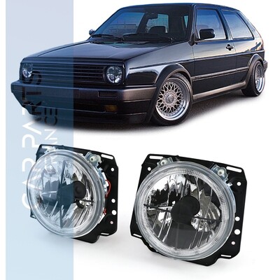 Paire de phares Angel Eyes avant pour Volkswagen Golf 2 1983 - 1992