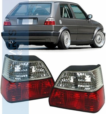 Paire de feux arrière rouge blanc pour Volkswagen Golf II 1983-1991