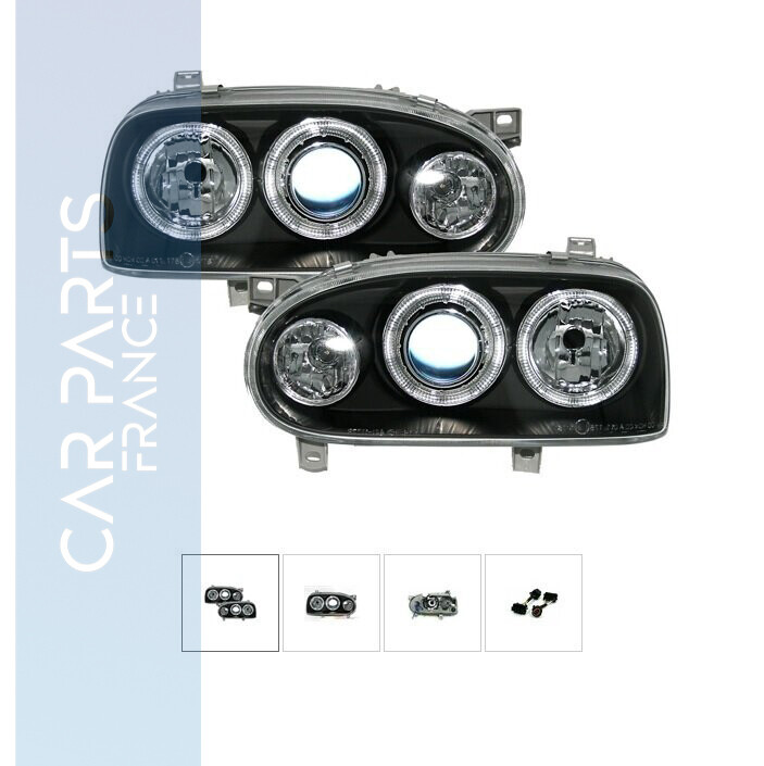 Paire de phares Angel Eyes avant pour Volkswagen Golf 3