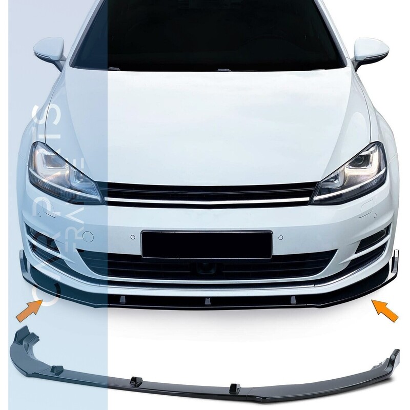Lèvre / spoiler / Splitter / lame de pare choc avant pour Golf 7   2012-2021  - Noir Brillant