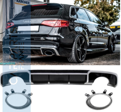 Diffuseur de pare-chocs arriére Look S-LINE pour Audi A3 8V