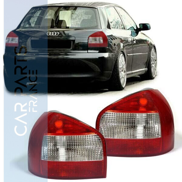 Paire de feux arrière Audi A3 8L 96-03 Rouge et Blanc