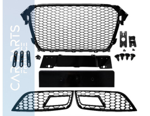 Calandre / Grille + calandre antibrouillards en nid d'abeille Look RS4 pour Audi A4 B9