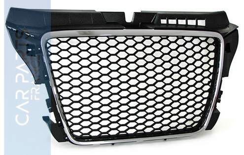 Calandre / Grille Audi A3 8P Phase 2 Look RS3 / Nid'Abeille Noir Brillant 2008 - 2012