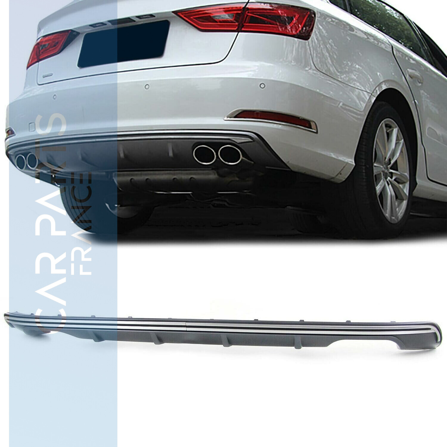 Diffuseur de pare-choc arrière pour Audi A3 8V 2013 - 2016