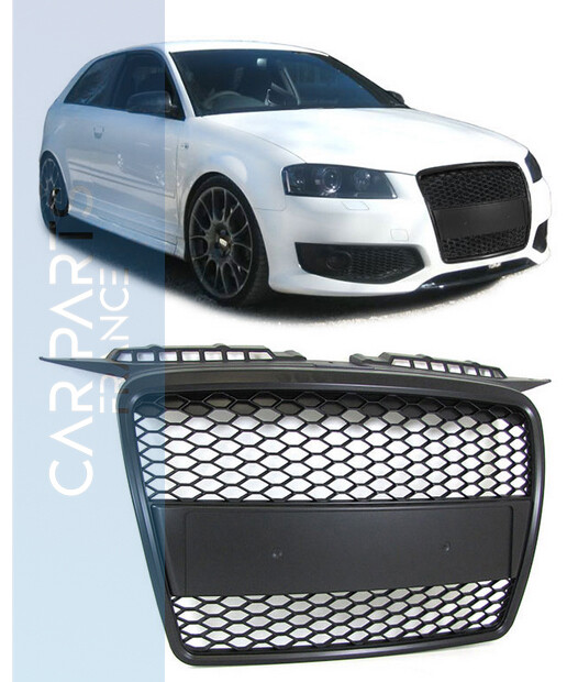 Calandre / Grille Audi A3 8P Phase 1 Look RS3 / Nid'Abeille Noir Mat 2005-2008