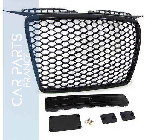 Calandre / Grille Audi A3 8P Phase 1 Look RS3 / Nid'Abeille Noir Brillant 2005-2008