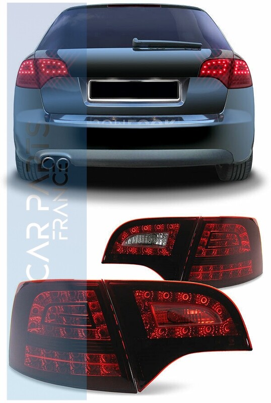 Paire de Feux arrière Audi A4 B7 Break Rouge Fumé à LED