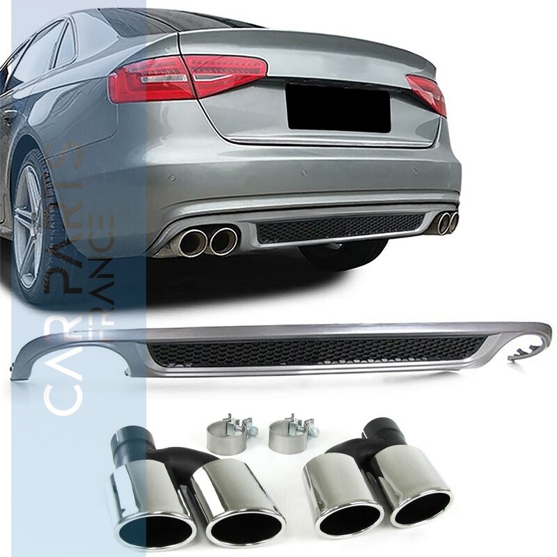 Diffuseur arrière + Sorties d'échappement pour Audi A4 B8 2007 - 2011