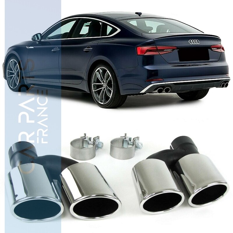 Paire d'embouts d'échappement sport inox pour Audi A5 8T à partir de 2011