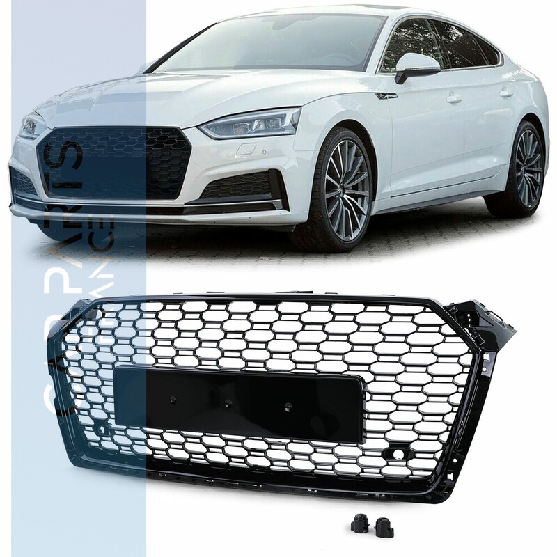 Grille / calandre sport optique sans emblème noir brillant pour Audi A5 F5 à partir de 16 Look RS RS5 Grille / calandre sport optique sans emblème noir brillant pour Audi A5 F5 à partir de 16 Look RS RS5