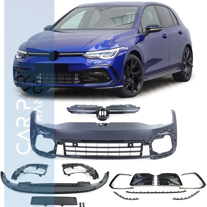 Pare-chocs avant look R R-Line avec calandre et antibrouillard LED pour VW Golf 8 à partir de 2019