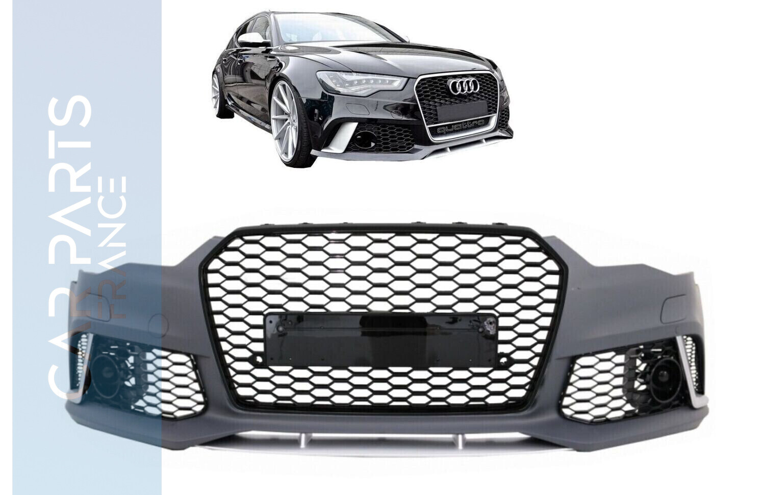 Pare-choc avant plus calandre noire brillante pour Audi A6 4G C7 look RS4